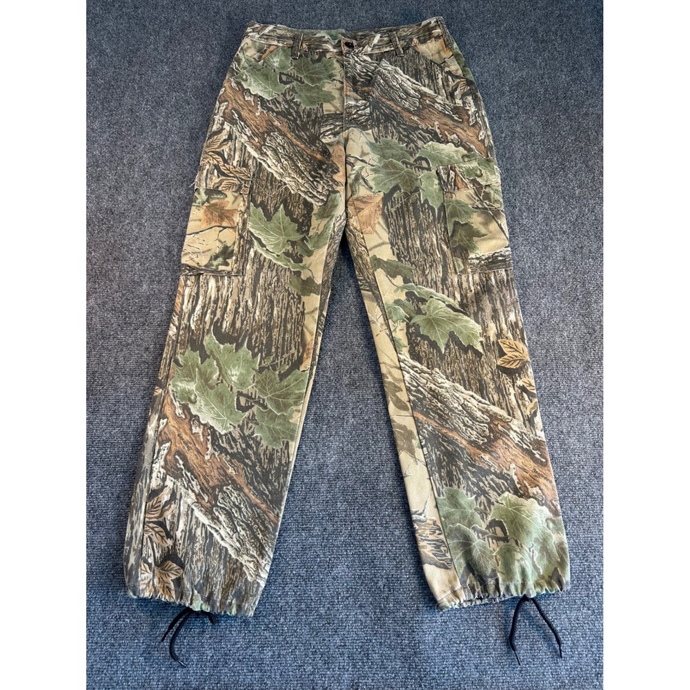 Liberty Realtree Camo Cargo Pants Mens 31x30 Brown Green Woodland Tree Bark